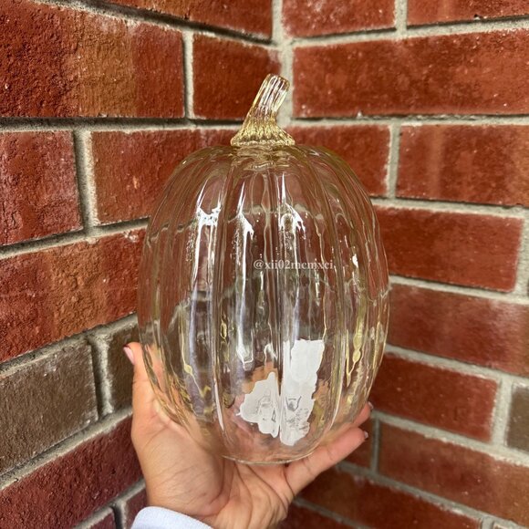 TARGET THRESHOLD MEDIUM GLASS PUMPKIN CHAMPAGNE 1CT - Picture 1 of 5